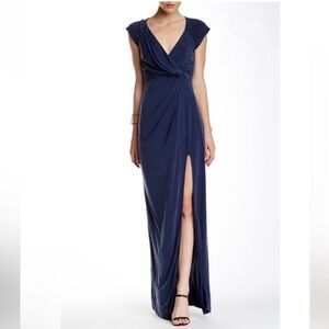 The Jetset Diaries Novella Cap-Sleeve Ruched Maxi Dress Sz  L  Cobalt Blue NEW